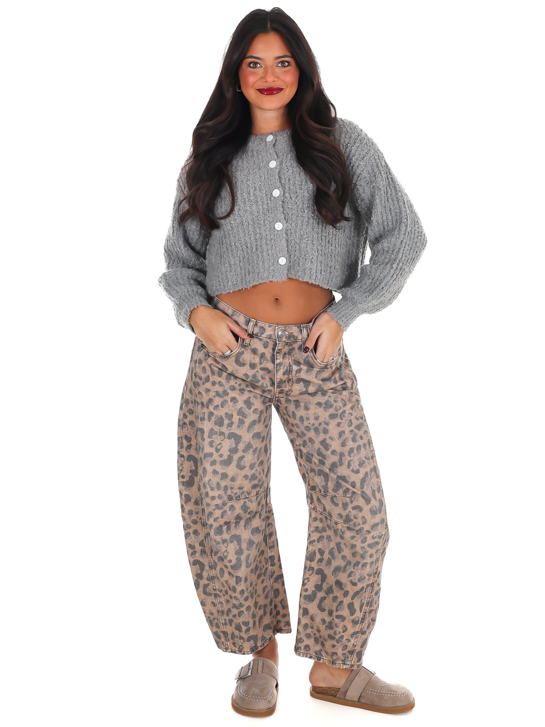 Fluffy Knit Button Up Cardigan Doorbuster