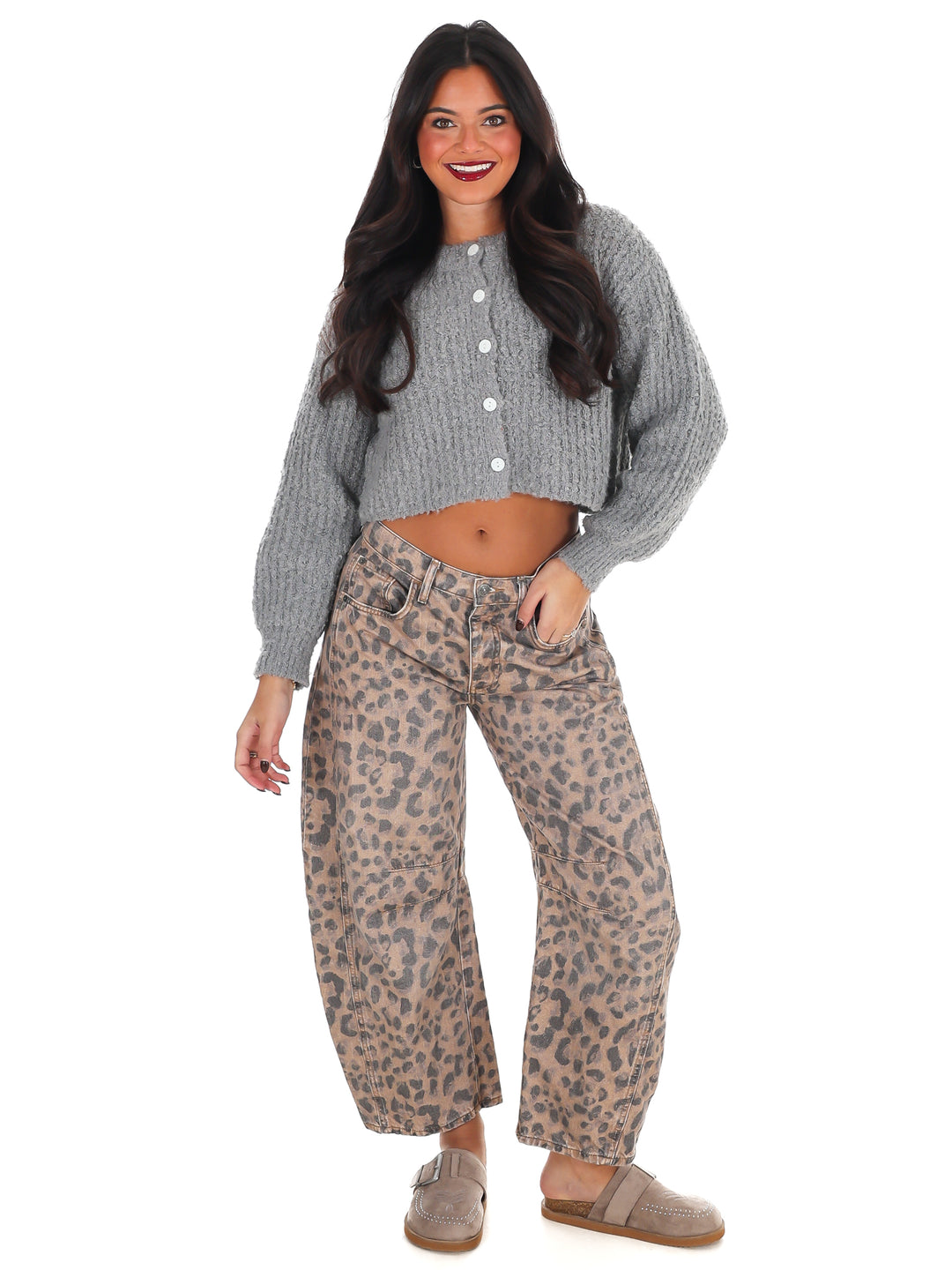 Fluffy Knit Button Up Cardigan Doorbuster