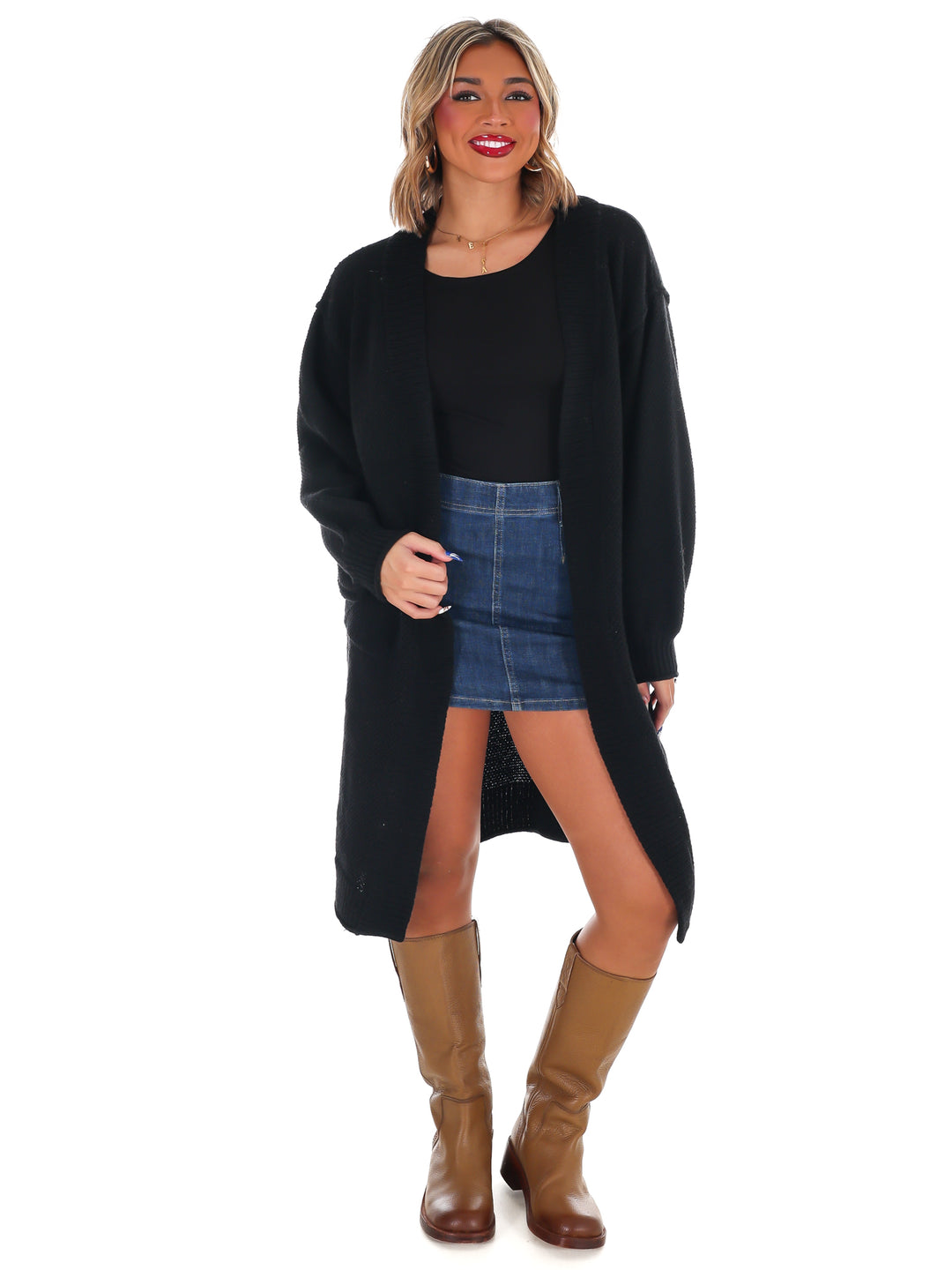Oversized Textured Long Cardigan Doorbuster