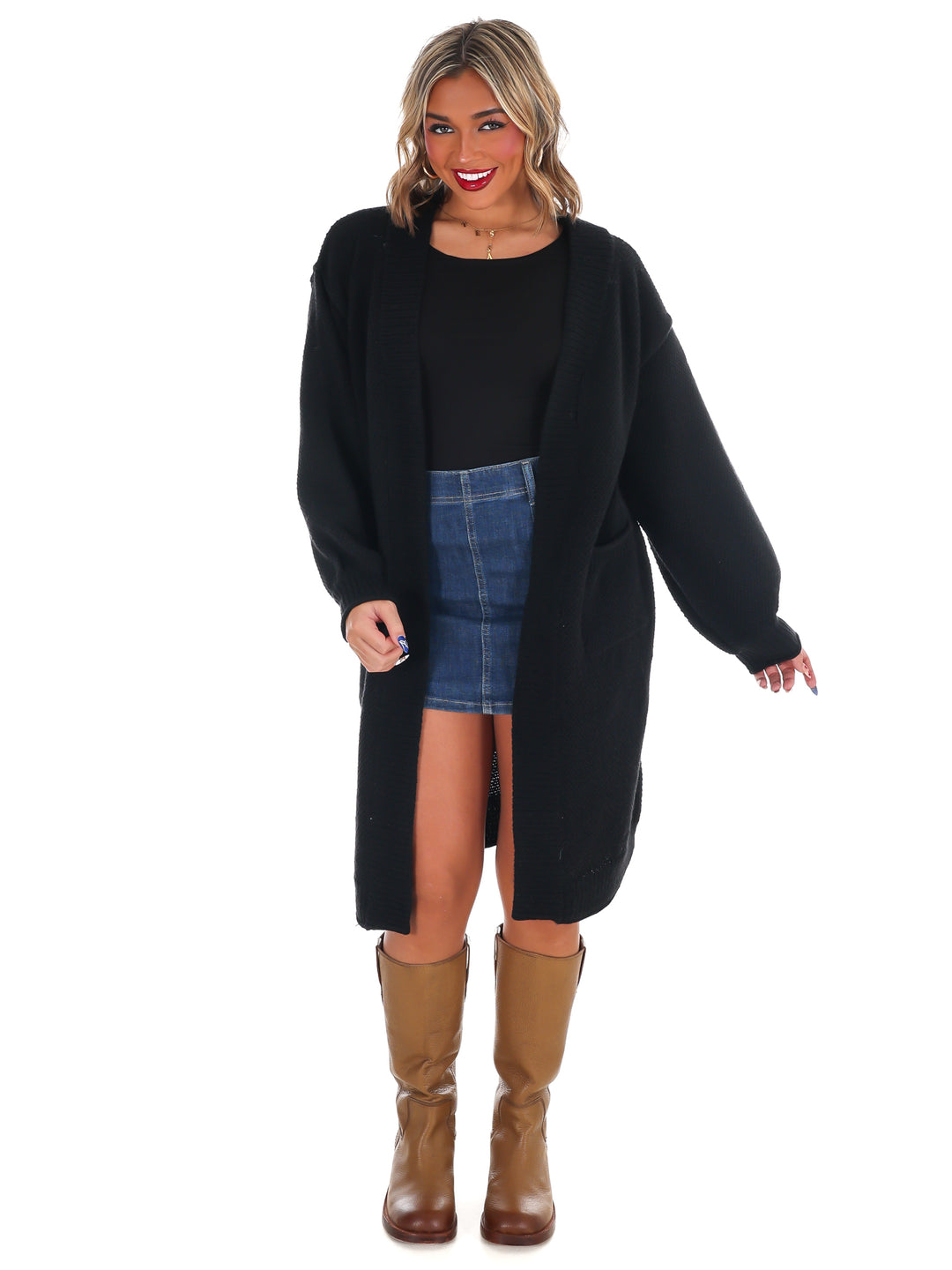 Oversized Textured Long Cardigan Doorbuster