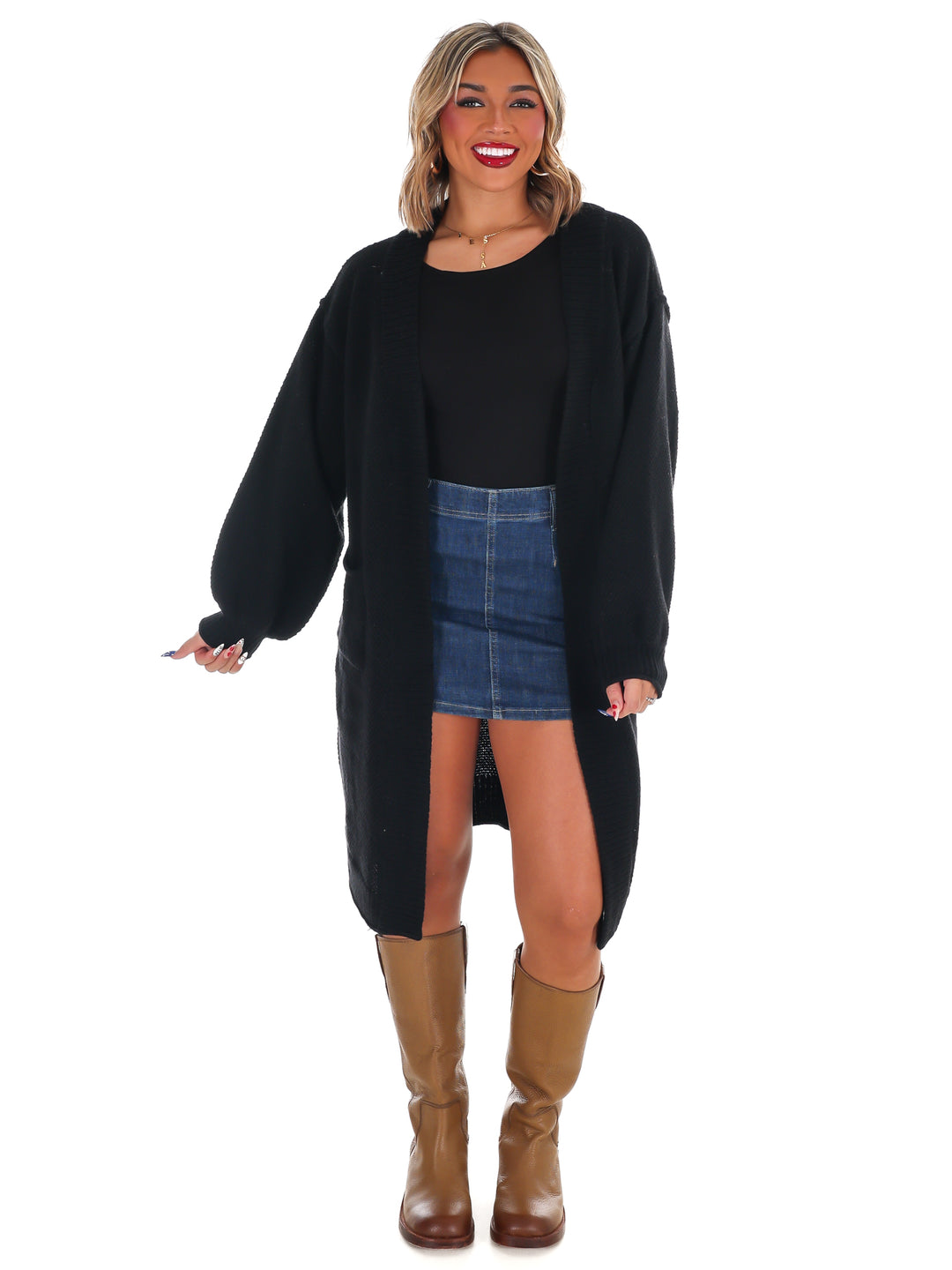 Oversized Textured Long Cardigan Doorbuster