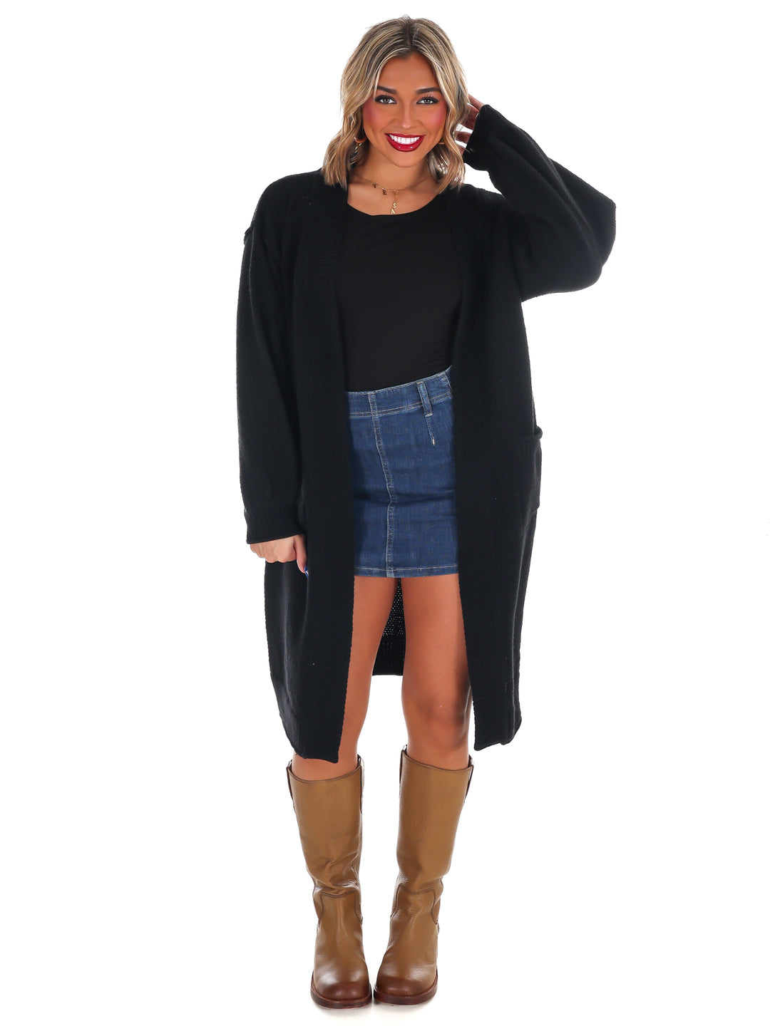 Oversized Textured Long Cardigan Doorbuster