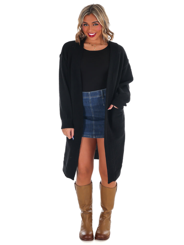 Oversized Textured Long Cardigan Doorbuster