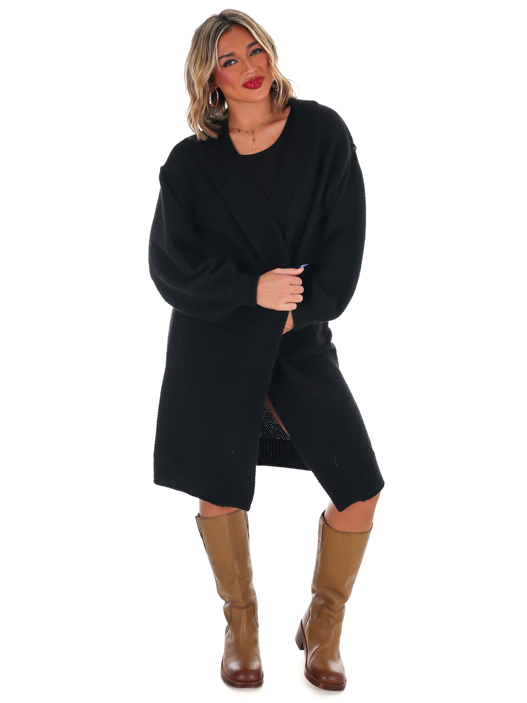 Oversized Textured Long Cardigan Doorbuster