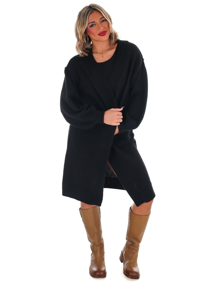 Oversized Textured Long Cardigan Doorbuster
