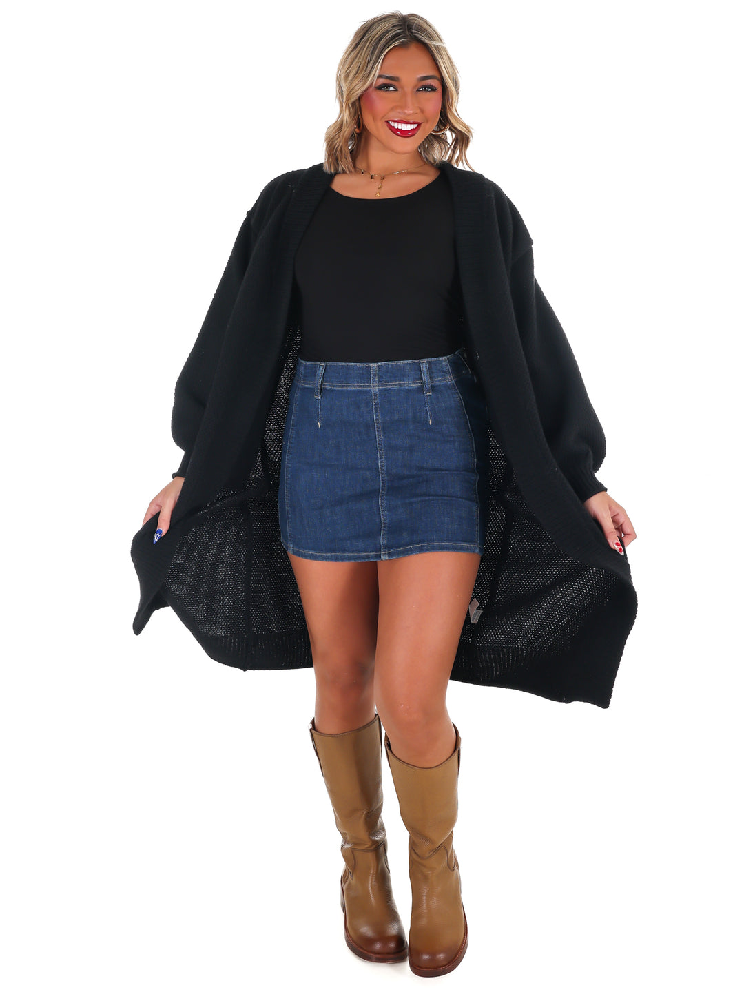 Oversized Textured Long Cardigan Doorbuster