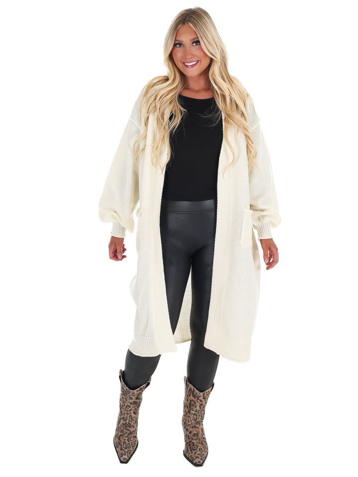 Oversized Textured Long Cardigan Doorbuster