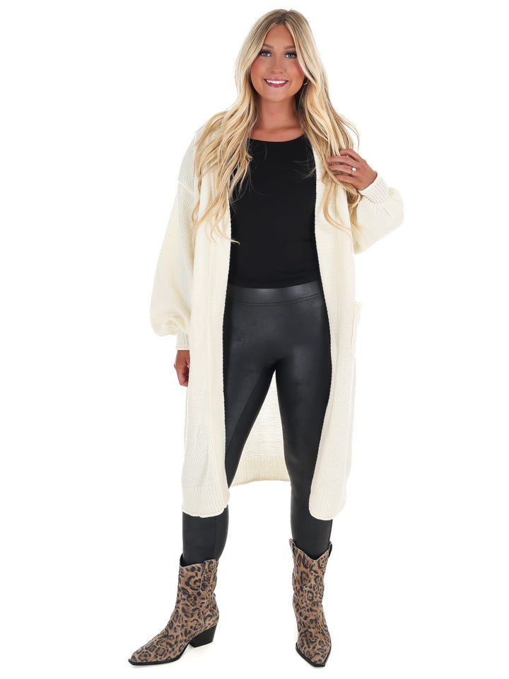 Oversized Textured Long Cardigan Doorbuster