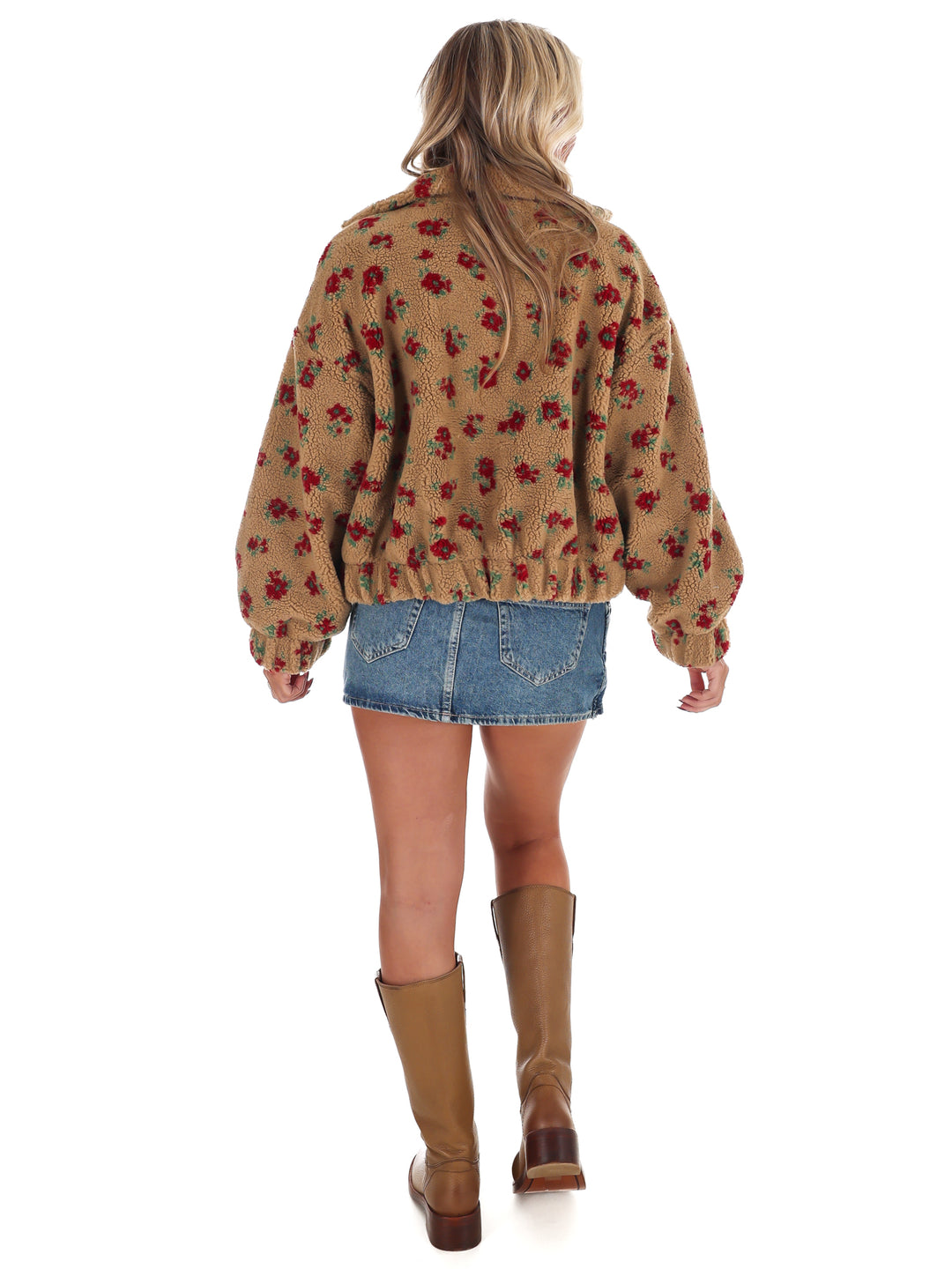 Floral Print Sherpa Jacket Doorbuster