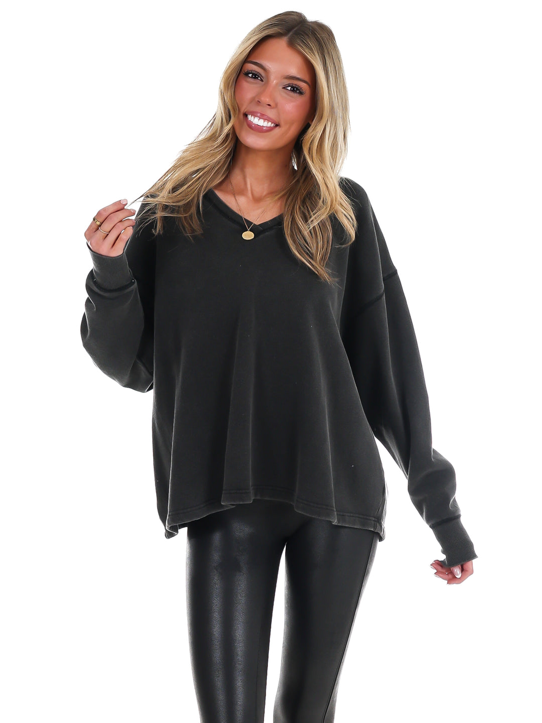 Urban Fade Oversized V-Neck Sweatshirt