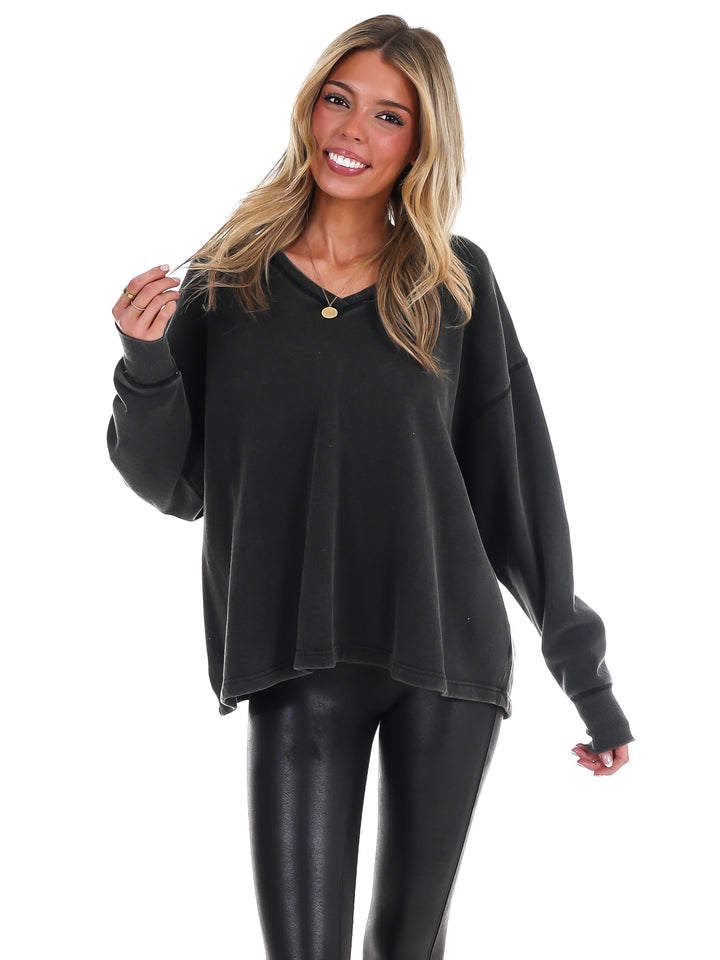 Urban Fade Oversized V-Neck Sweatshirt