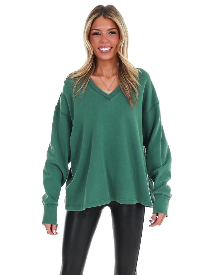 Urban Fade Oversized V-Neck Sweatshirt