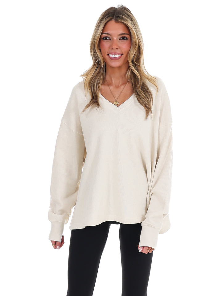Urban Fade Oversized V-Neck Sweatshirt