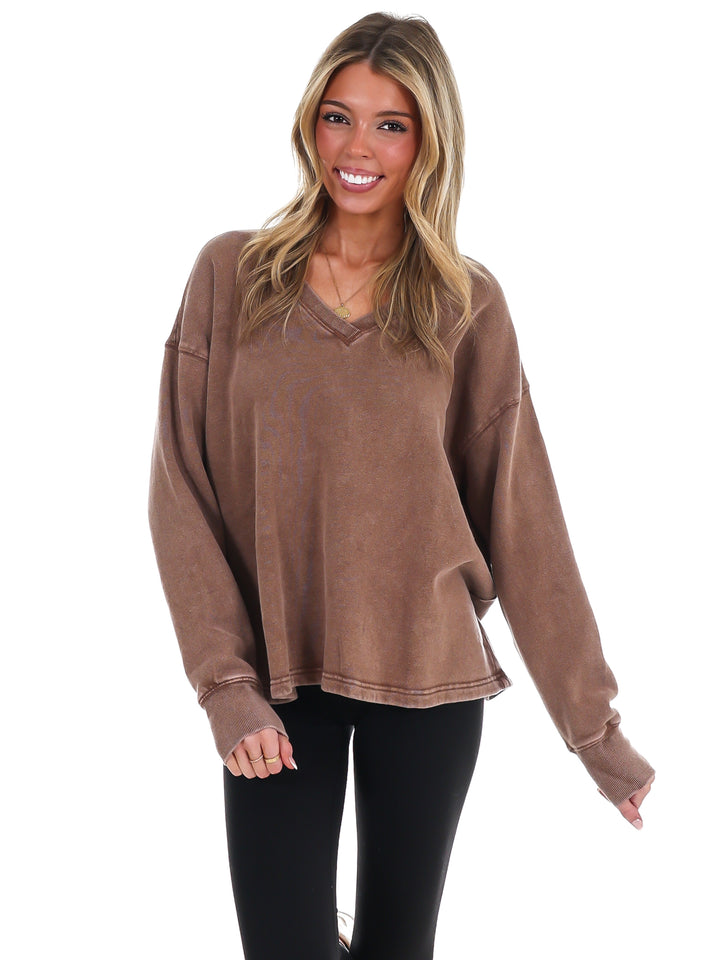 Urban Fade Oversized V-Neck Sweatshirt