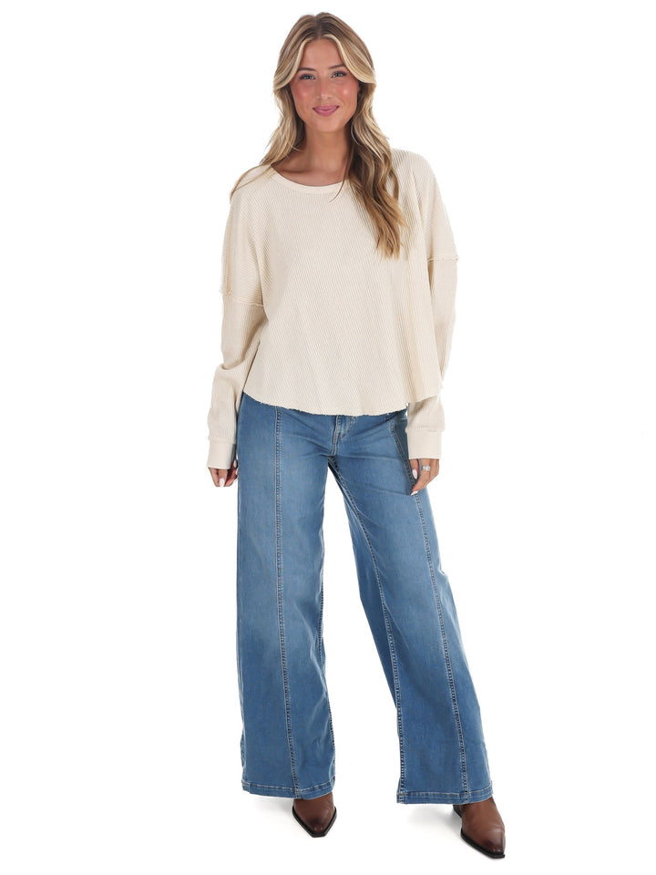 Mineral Mist Waffle Knit Top