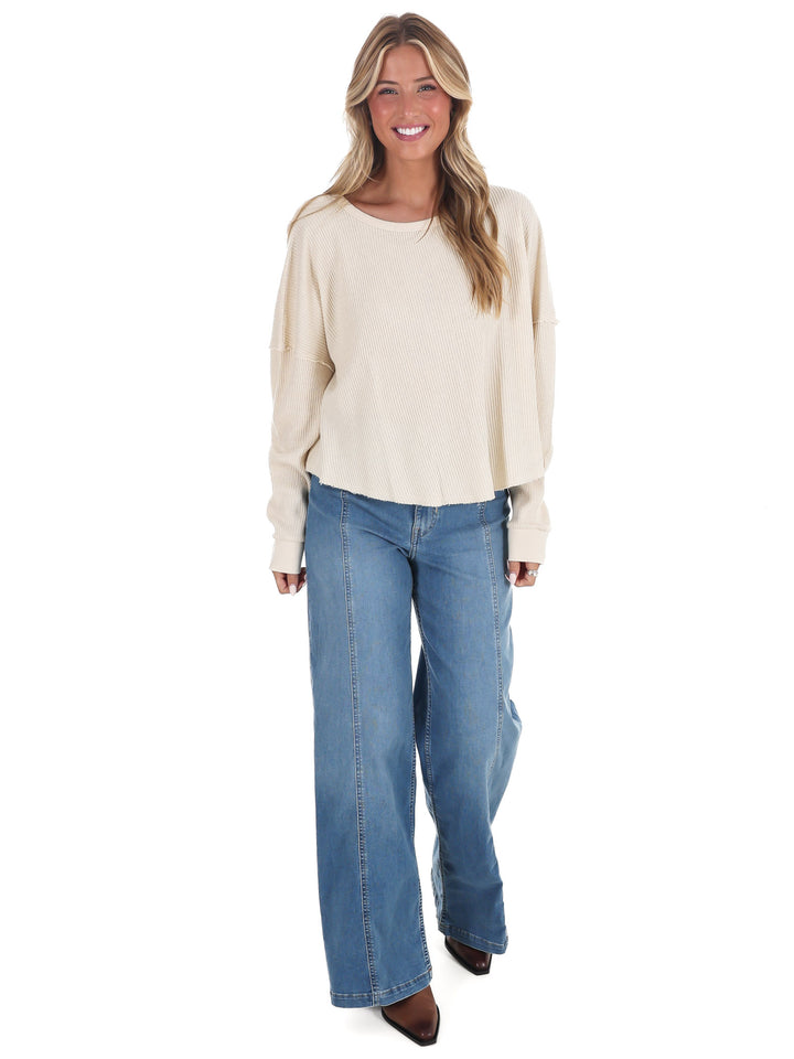 Mineral Mist Waffle Knit Top