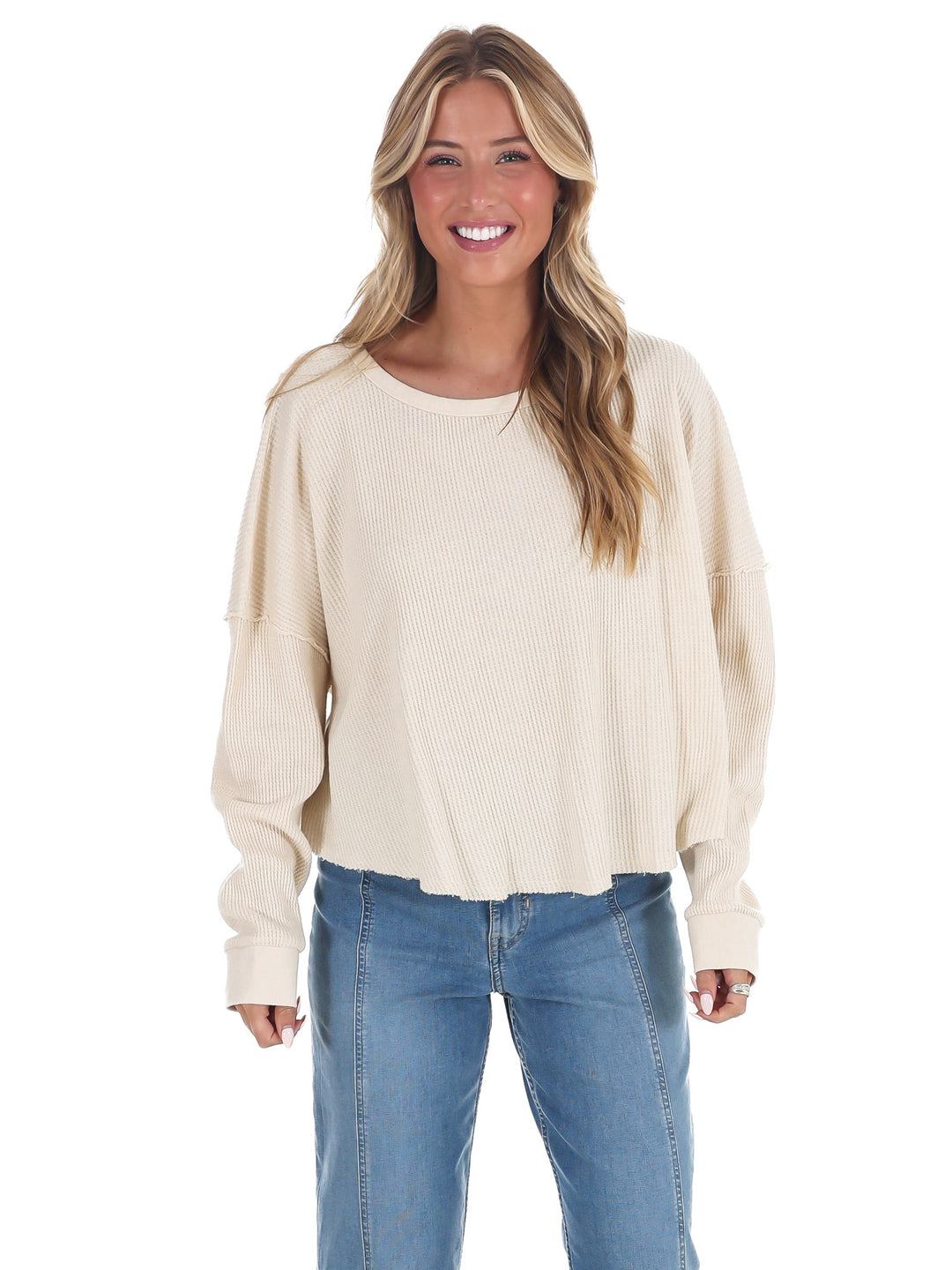 Mineral Mist Waffle Knit Top
