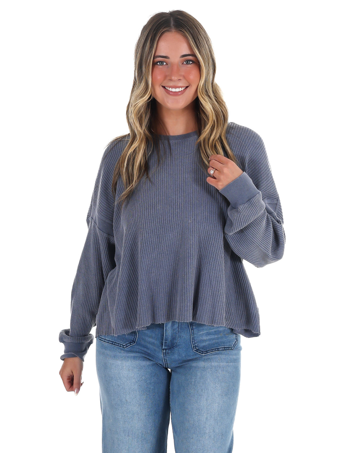 Laidback Comfort Waffle Knit Top