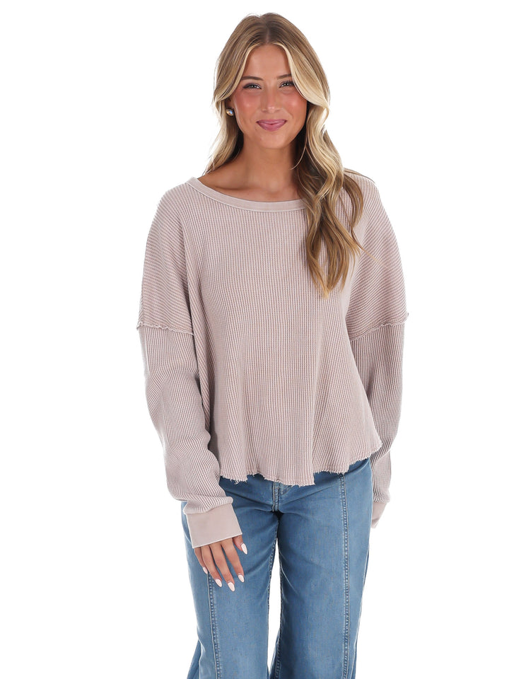 Mineral Mist Waffle Knit Top