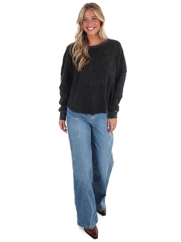 Mineral Mist Waffle Knit Top