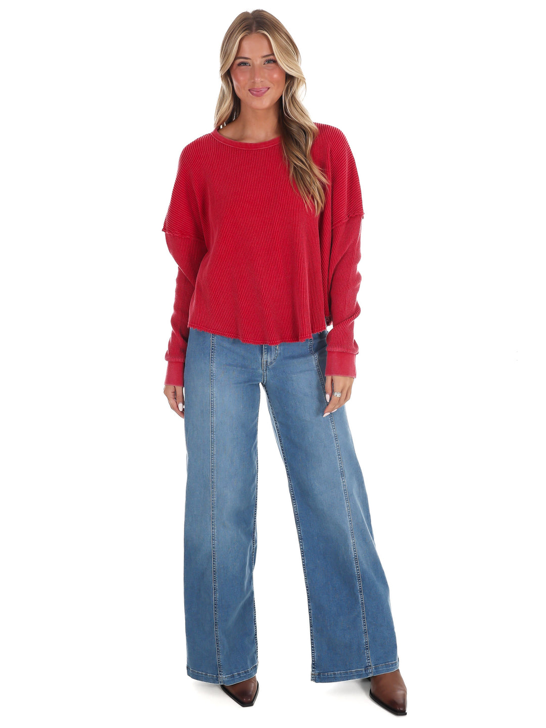 Mineral Mist Waffle Knit Top