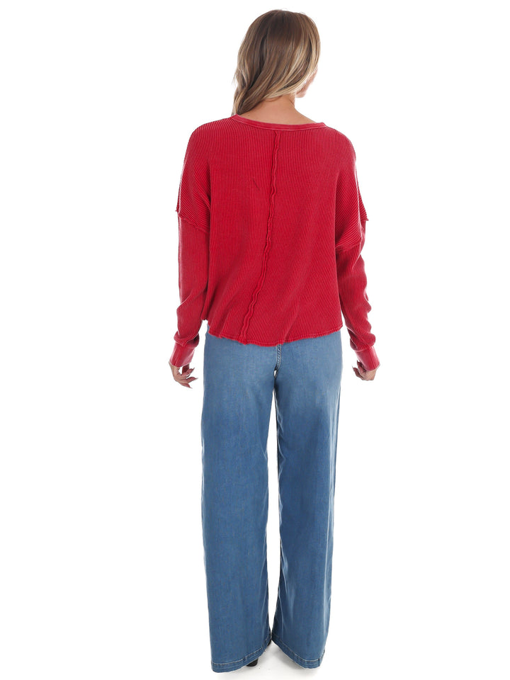 Mineral Mist Waffle Knit Top