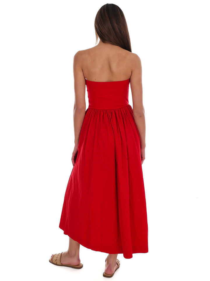 My Oh My Strapless Midi Dress