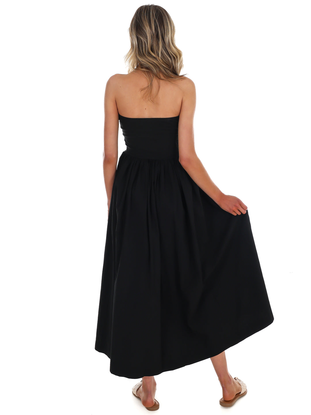 My Oh My Strapless Midi Dress