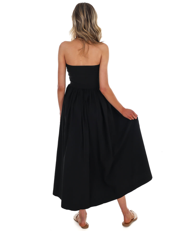 My Oh My Strapless Midi Dress