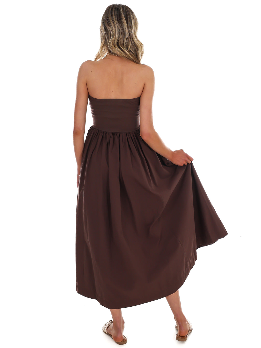 My Oh My Strapless Midi Dress