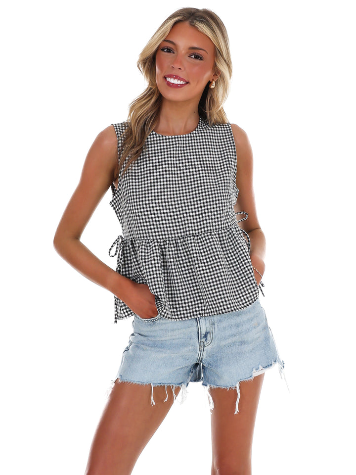 Market Morning Gingham Peplum Top