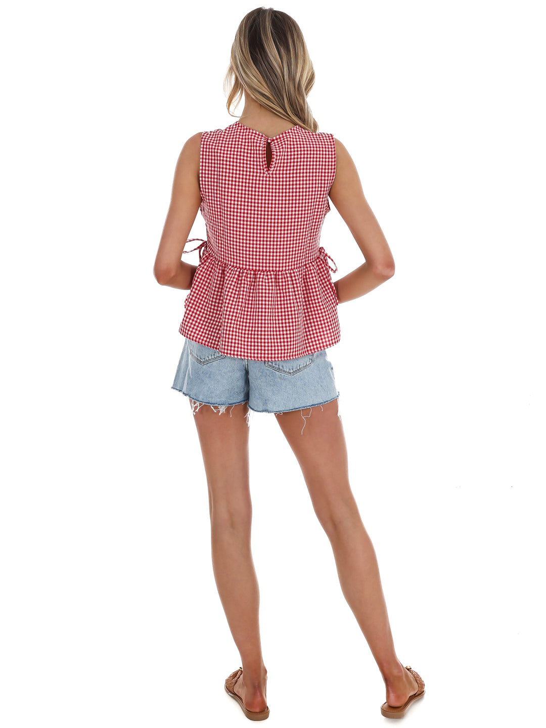 Market Morning Gingham Peplum Top