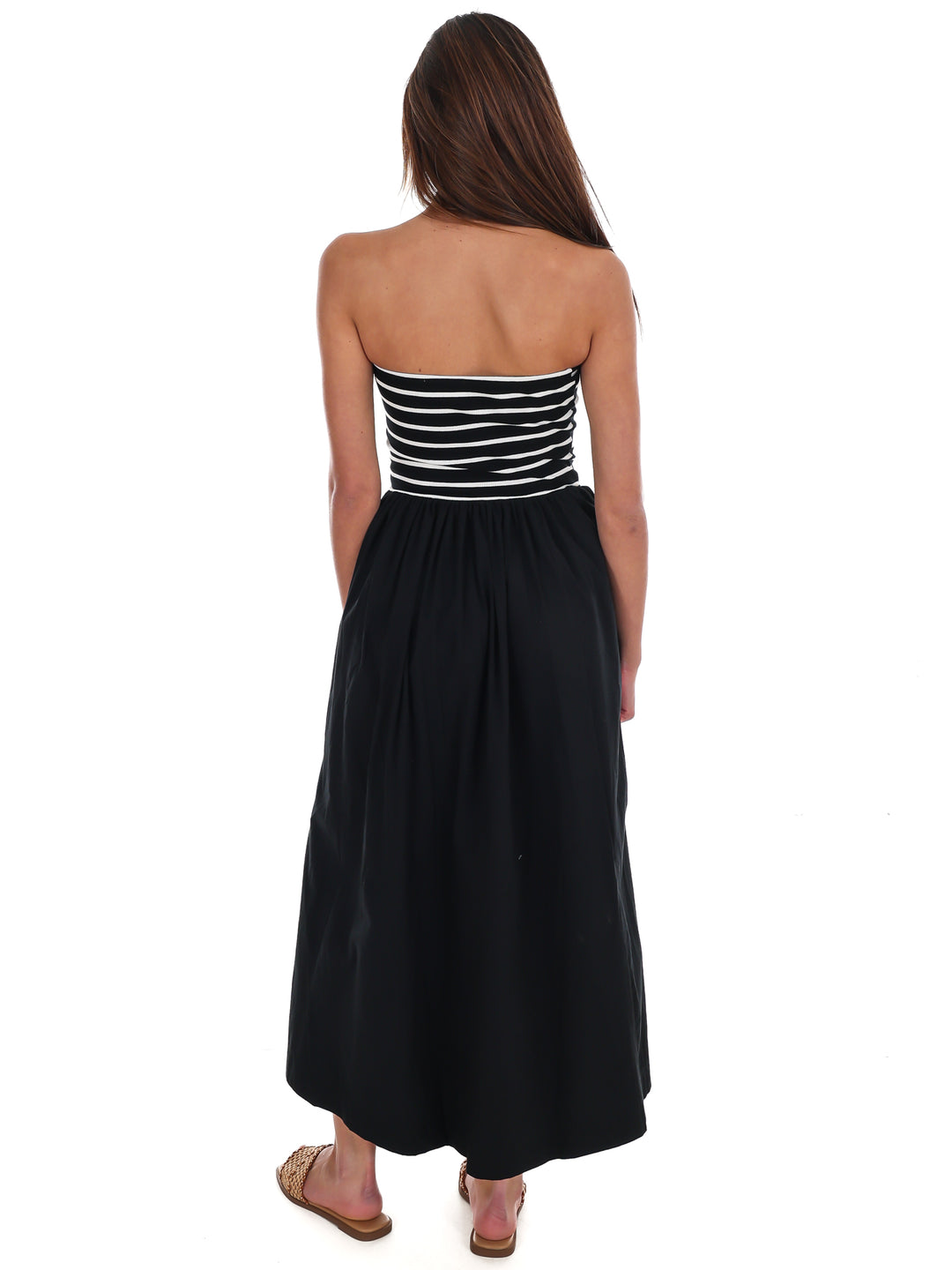 Wanna Know Striped Strapless Midi Dress