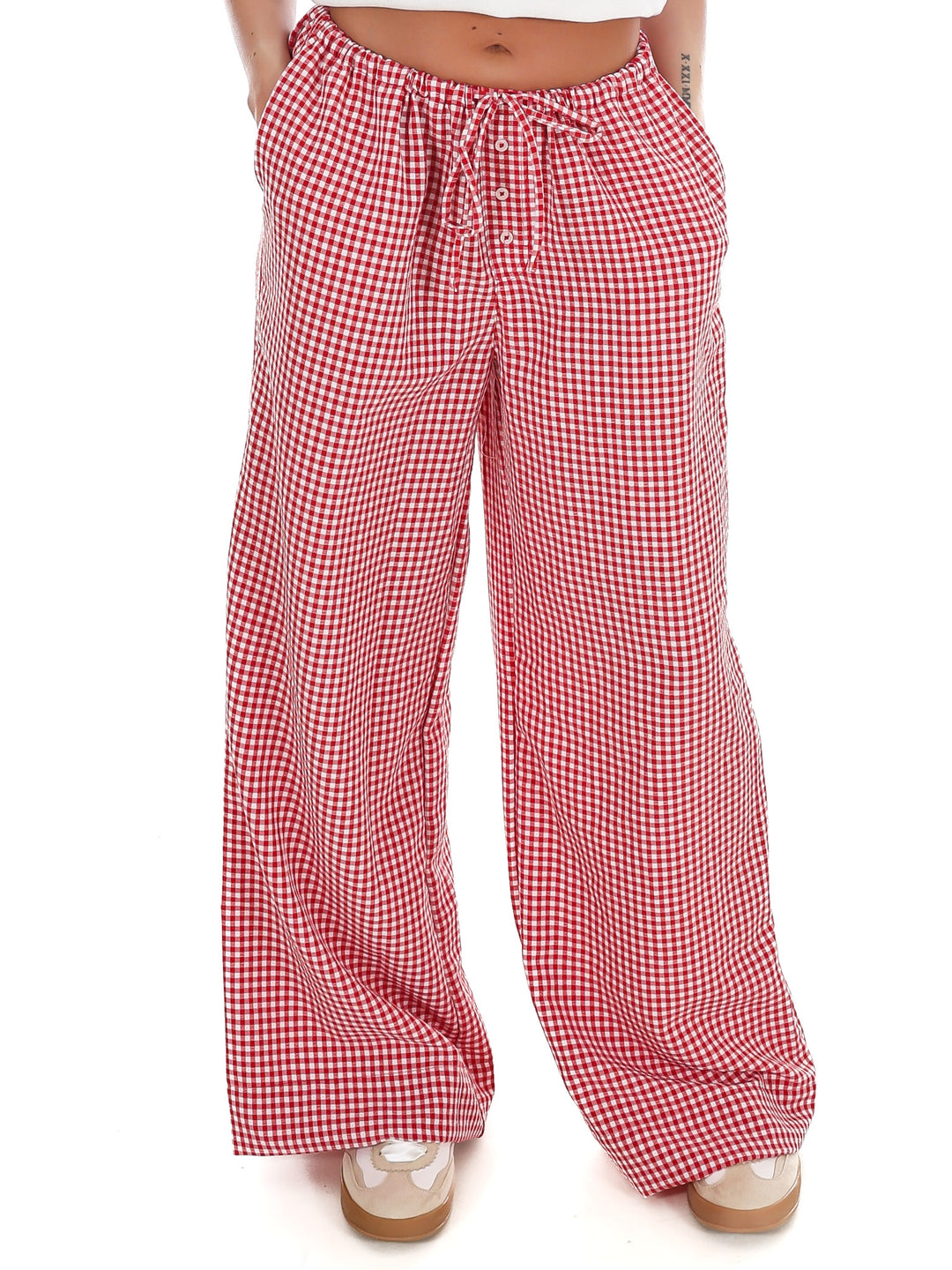Market Morning Gingham Wide Leg Pants
