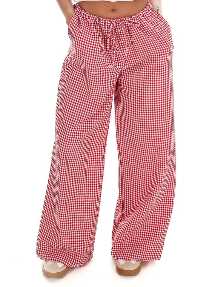 Market Morning Gingham Wide Leg Pants