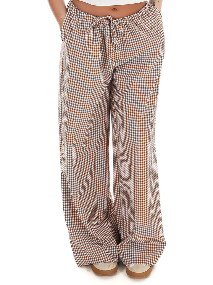 Market Morning Gingham Wide Leg Pants