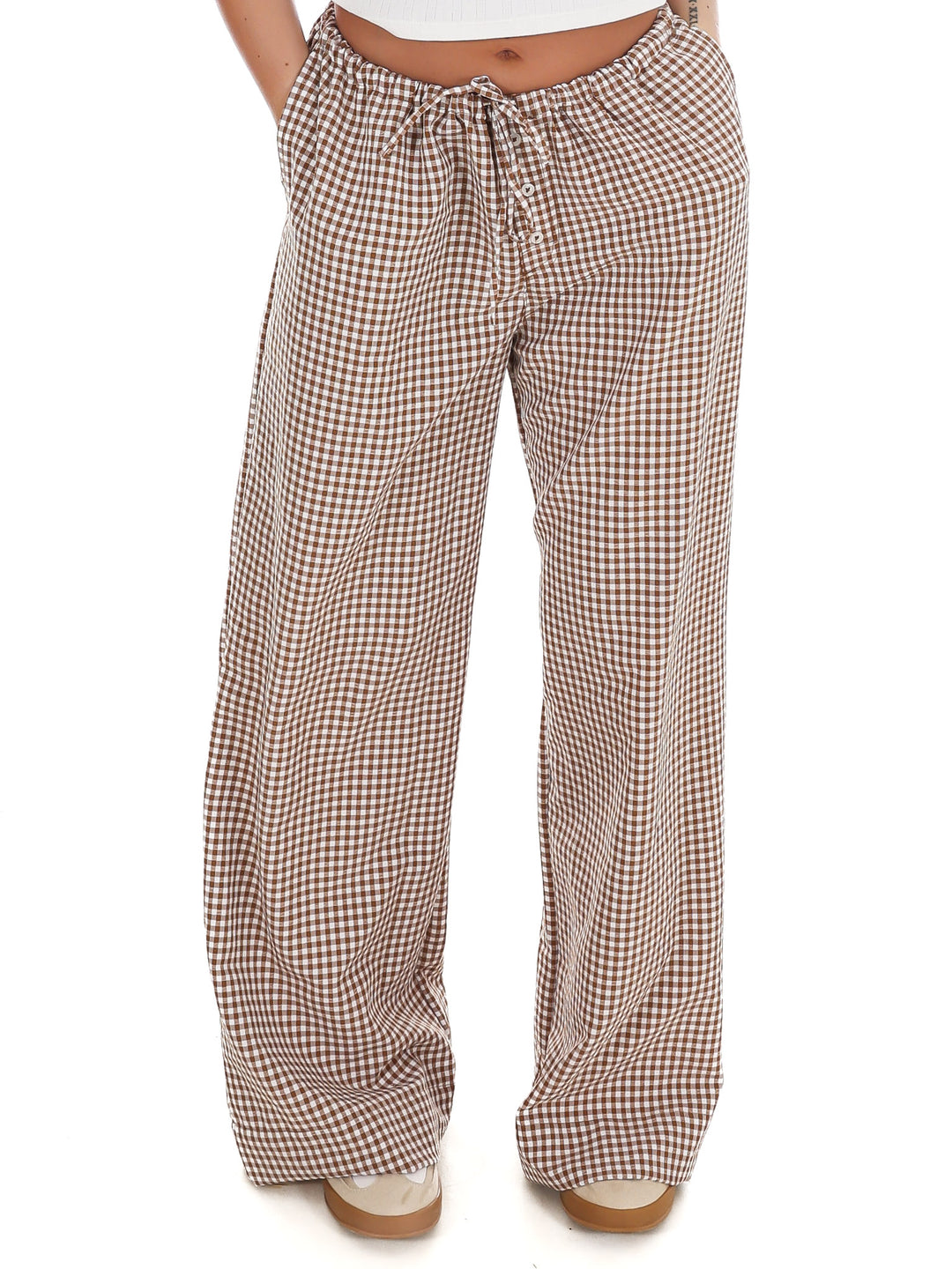 Market Morning Gingham Wide Leg Pants