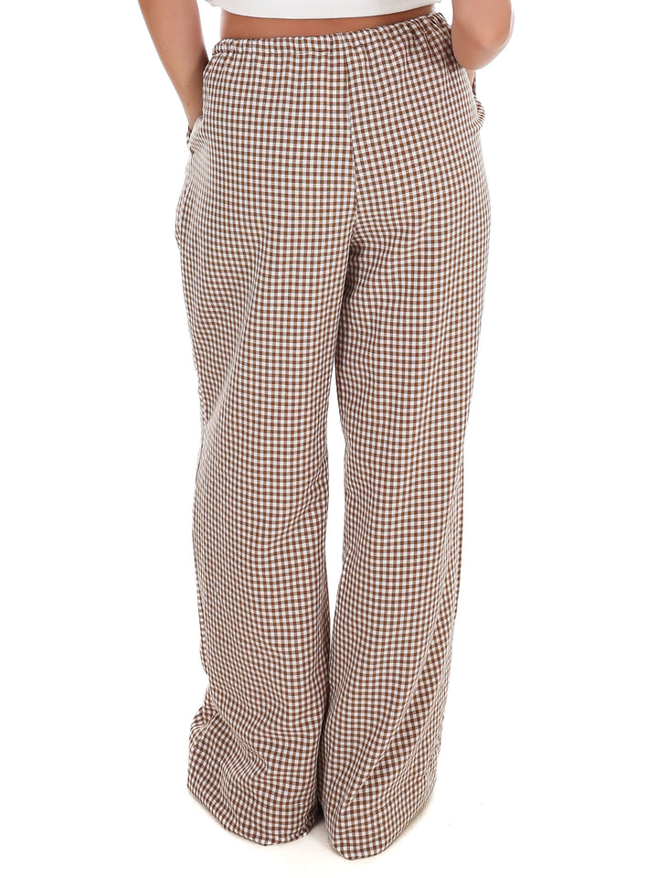 Market Morning Gingham Wide Leg Pants