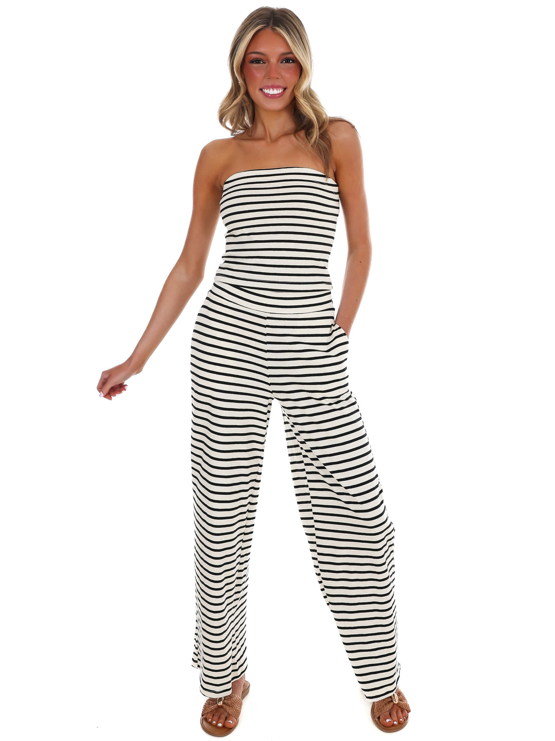 Joke's On You Stripe Two Piece Set