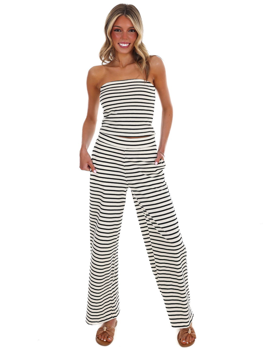 Joke's On You Stripe Two Piece Set