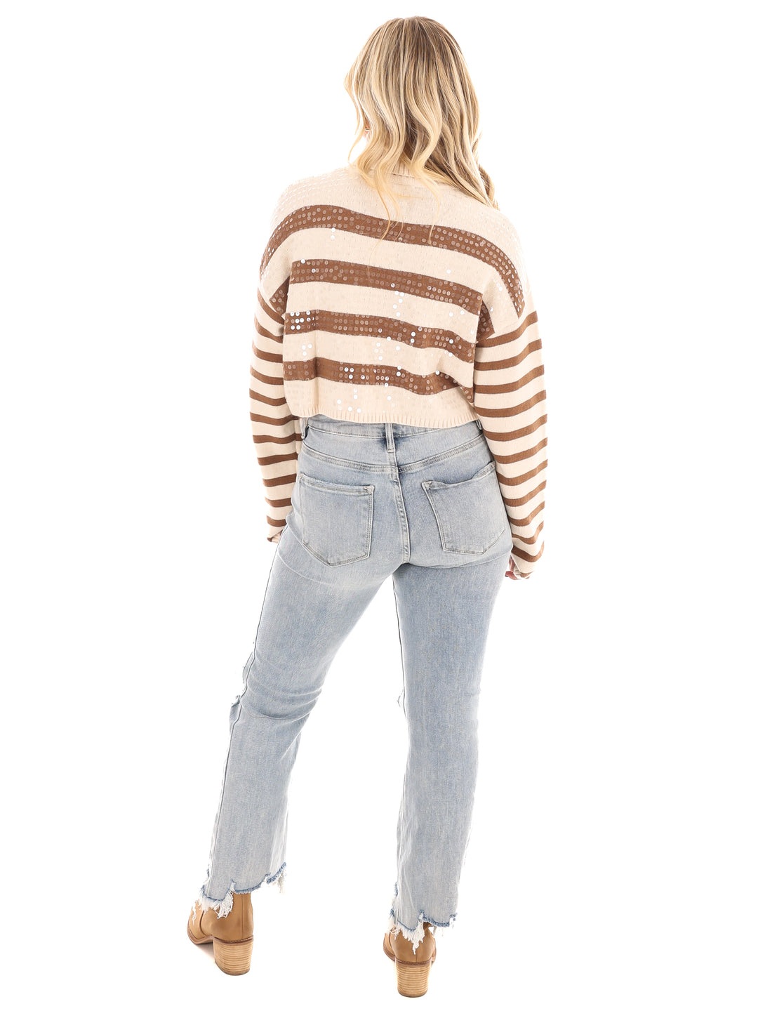 Glimmer Stripe Crop Sweater