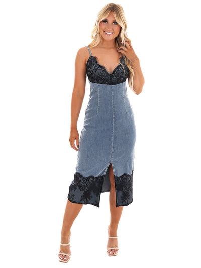 Frontier Flare Denim Midi Dress