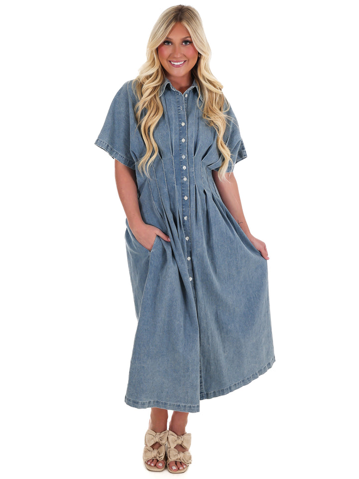 Harbor Light Denim Midi Dress