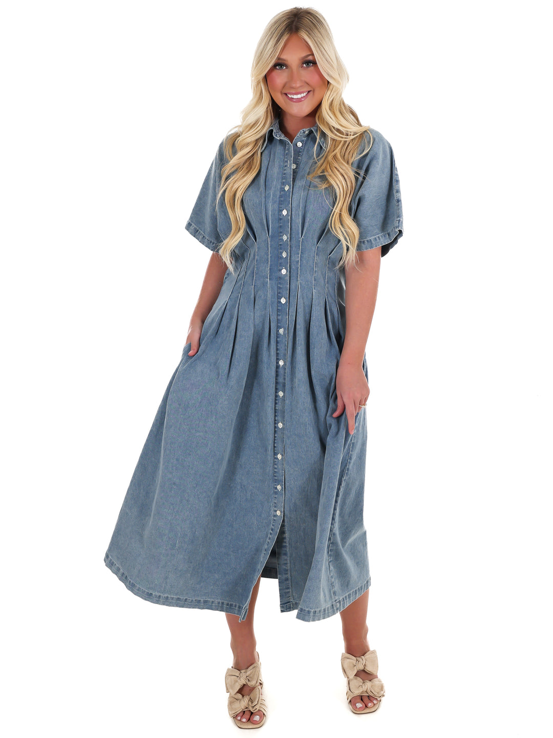 Harbor Light Denim Midi Dress
