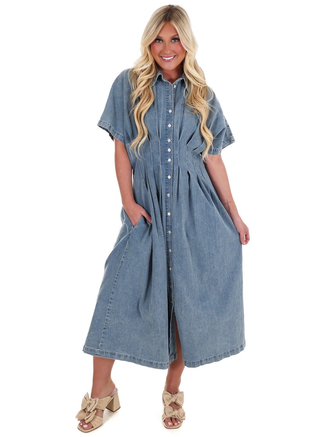 Harbor Light Denim Midi Dress