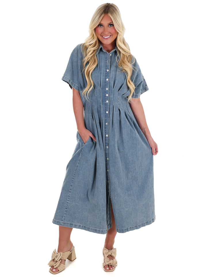 Harbor Light Denim Midi Dress