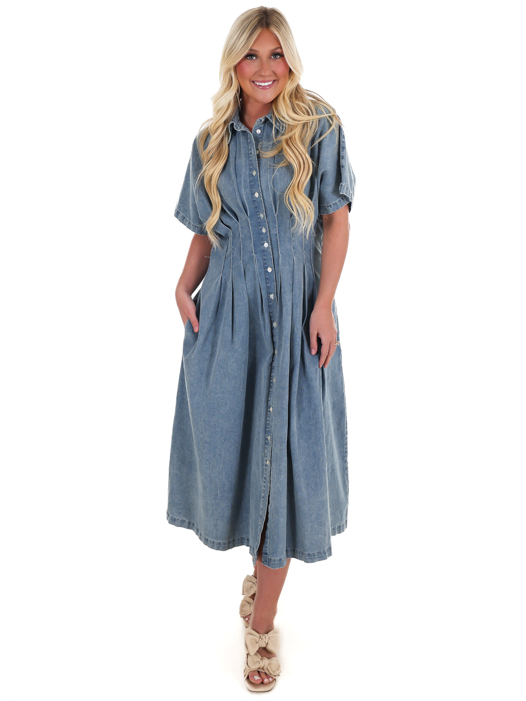 Harbor Light Denim Midi Dress