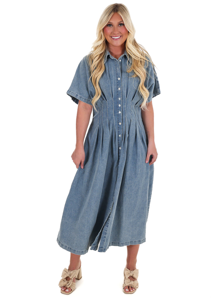 Harbor Light Denim Midi Dress