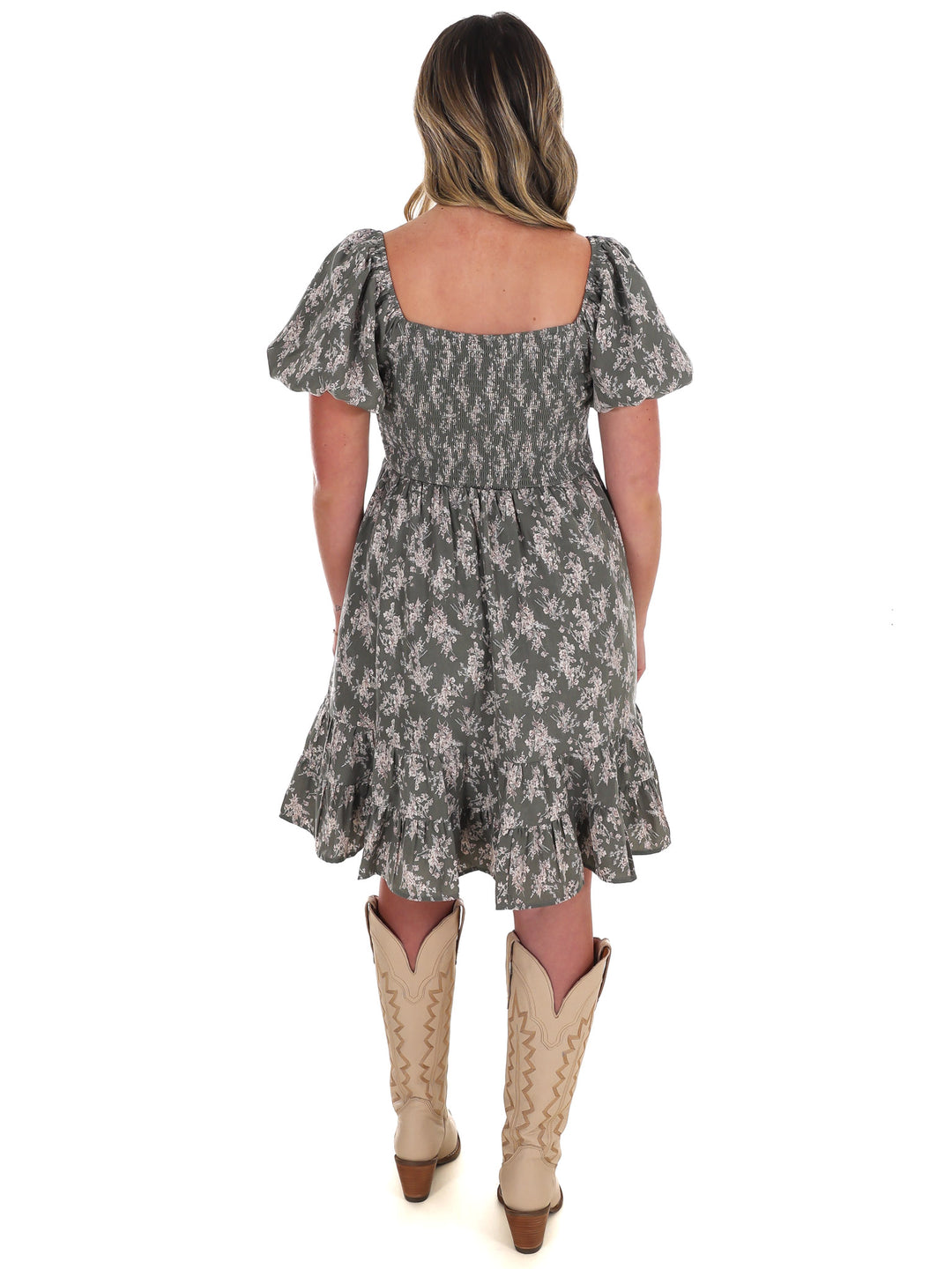 Maple Whisper Floral Mini Dress