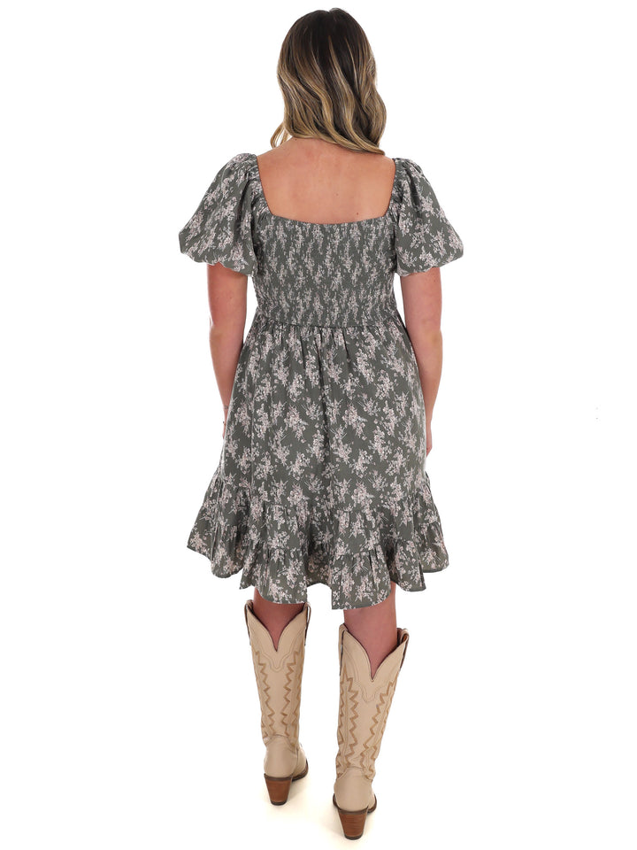 Maple Whisper Floral Mini Dress